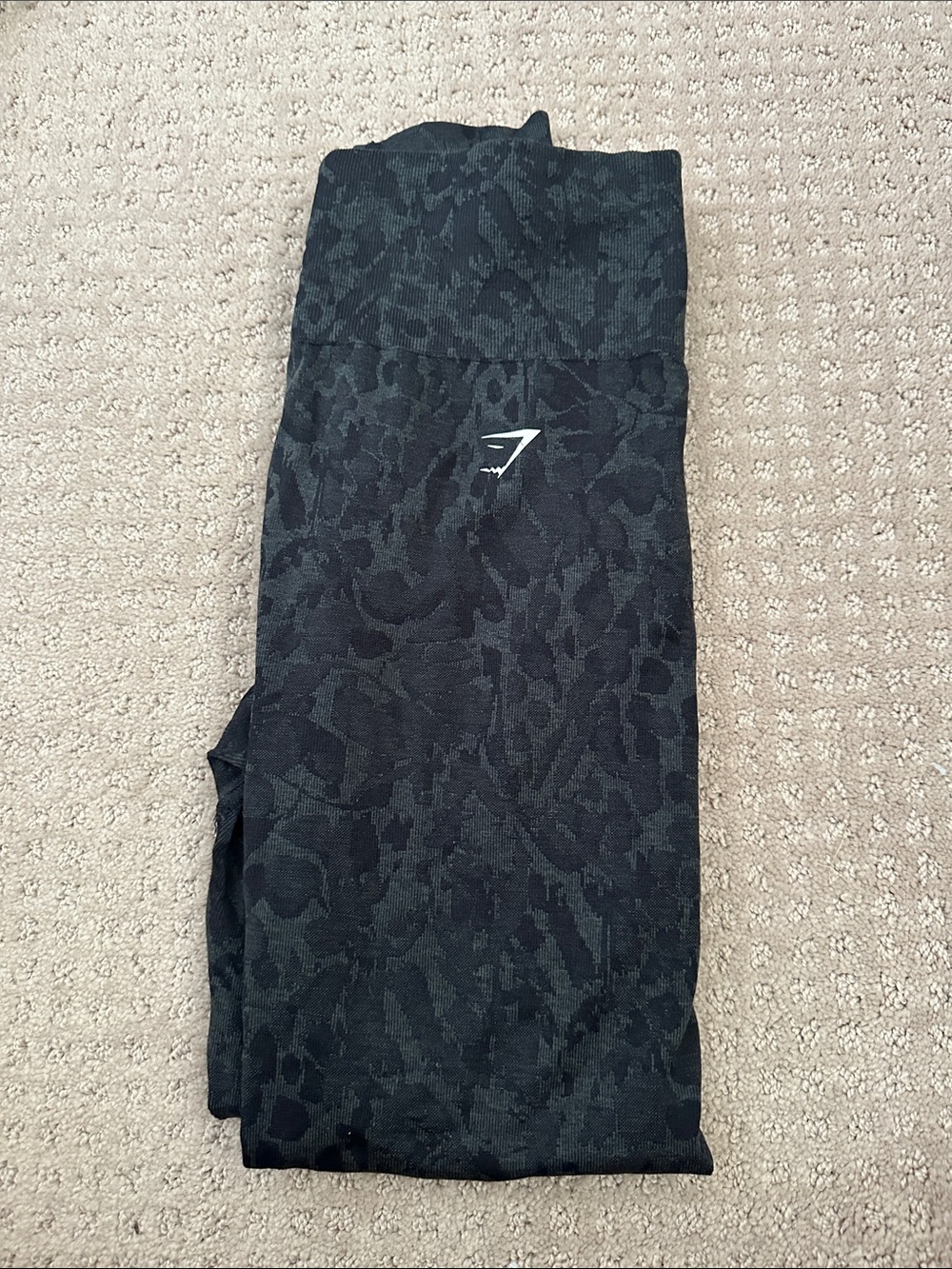 Gymshark women’s Dark Black Camouflage Athletic leggings
